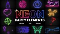 Videohive - Neon Party Elements - Premiere Pro MOGRT 26517880