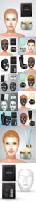 Beauty fashion girl apply facial charcoal mask