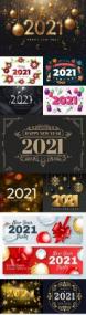 Greeting New Year<span style=color:#777> 2021</span> with elegant and decorative elements