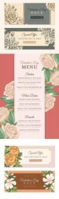 Valentine's Day vintage banner and menu design template