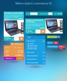 PSD Web Design - Metro-style e-commerce UI kit