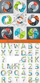 Diagram and Infographic Font Numbers Concept Vector