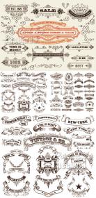 Vintage Banners & Design Elements Vector