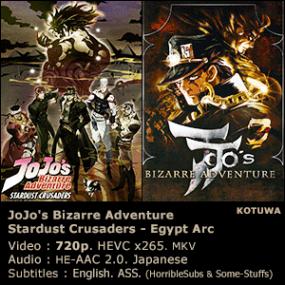 Stardust Crusaders 25 (720p) JoJo's Bizarre Adventure (HEVC x265) 025 Jojos Egypt Arc [KoTuWa]