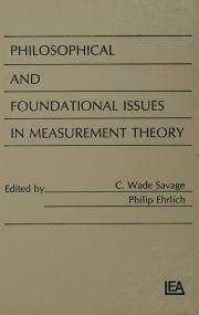 Philosophical and Foundational Issues in Measurement Theory [PDF] [StormRG]