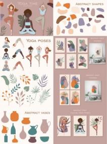 Yoga Clipart PNG, Woman Abstract Clipart 9235862
