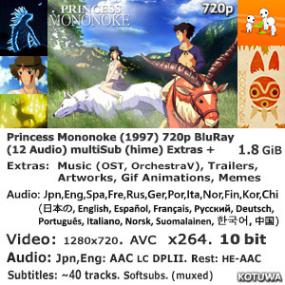 Princess Mononoke <span style=color:#777>(1997)</span> 720p BluRay (12 Audio) multiSub (hime) Extras [KoTuWa]