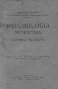 Zygmunt Balicki - Psychologia spoÅ‚eczna - czynnoÅ›ci poznawania djvu