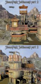 Poser - DAZ3D - AJ Steampunk Settlement 2 [RO 97066]