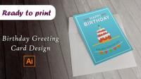 Birthday Greeting Card Design in Adobe Illustrator