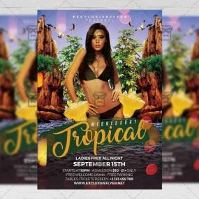 DesignOptimal - PSD Seasonal A5 Template - Tropical Wednesday