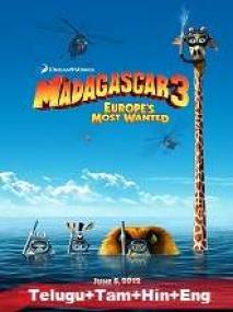 Madagascar 3 <span style=color:#777>(2012)</span> 720p BluRay - [Telugu + Tamil + + Eng] 950MB