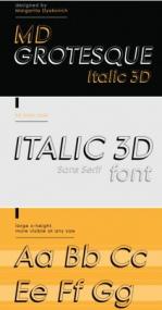 DesignOptimal - MD GROTESQUE ITALIC 3D FONT